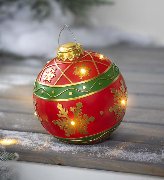 Plow & Hearth Decorative Garden Accents Yard & Garden Lighted Indoor/Outdoor Decorative Ornament - Green