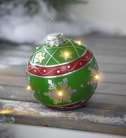 Plow & Hearth Decorative Garden Accents Yard & Garden Lighted Indoor/Outdoor Decorative Ornament - Green