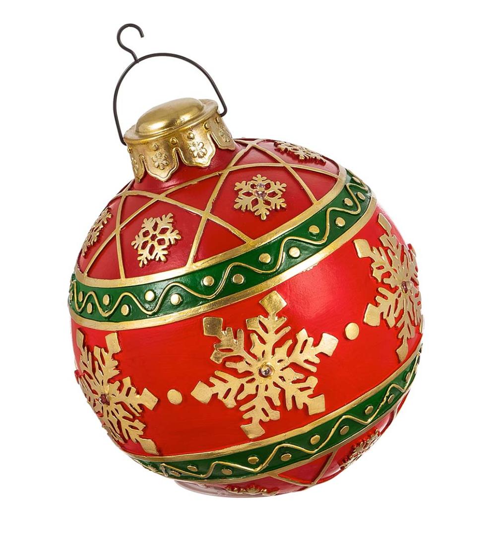 Plow & Hearth Decorative Garden Accents Yard & Garden Lighted Indoor/Outdoor Decorative Ornament - Green