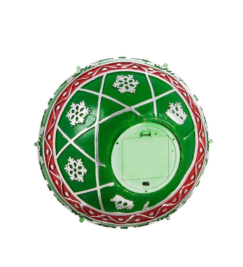 Plow & Hearth Decorative Garden Accents Yard & Garden Lighted Indoor/Outdoor Decorative Ornament - Green
