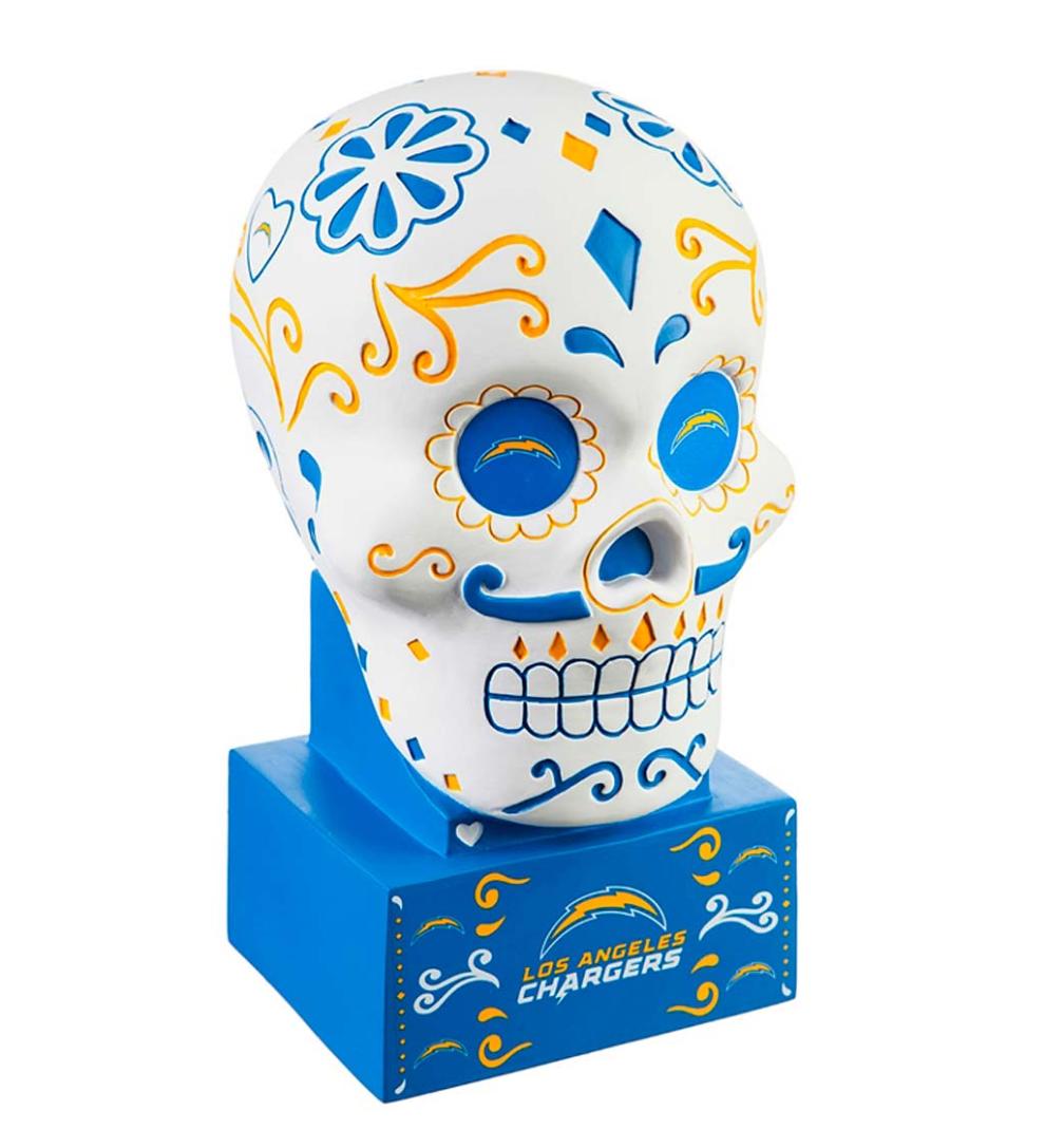 Plow & Hearth Decorative Garden Accents Yard & Garden Los Angeles Chargers Sugar Skull Statue