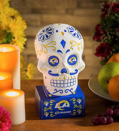 Plow & Hearth Decorative Garden Accents Yard & Garden Los Angeles Rams Sugar Skull Statue