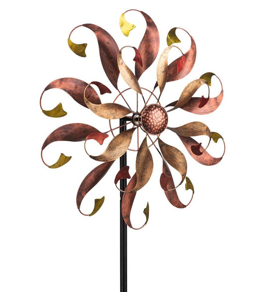 Plow & Hearth Decorative Garden Accents Yard & Garden Mermaid Tail Tall Metal Wind Spinner - Copper