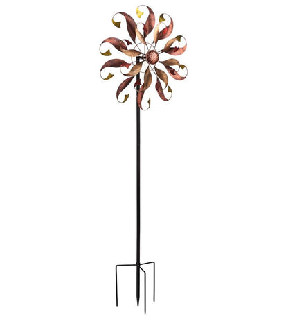 Plow & Hearth Decorative Garden Accents Yard & Garden Mermaid Tail Tall Metal Wind Spinner - Copper