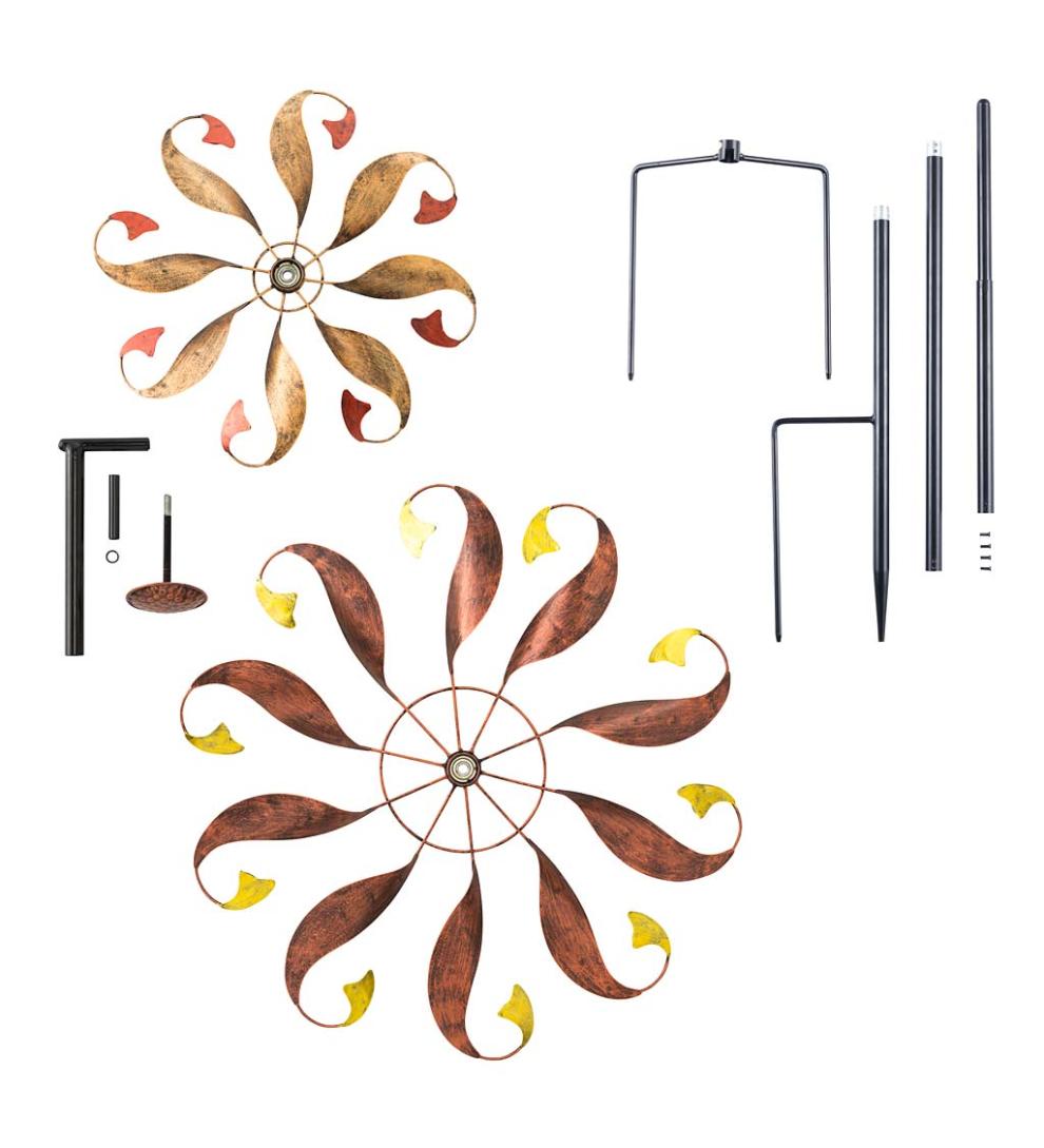 Plow & Hearth Decorative Garden Accents Yard & Garden Mermaid Tail Tall Metal Wind Spinner - Copper