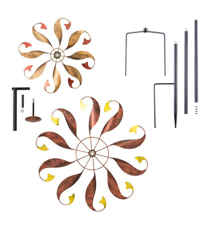 Plow & Hearth Decorative Garden Accents Yard & Garden Mermaid Tail Tall Metal Wind Spinner - Copper
