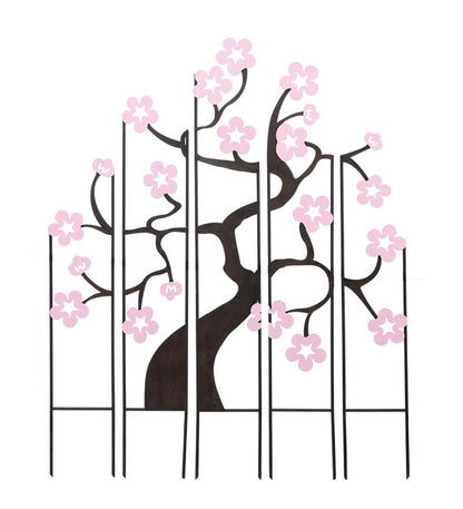 Plow & Hearth Decorative Garden Accents Yard & Garden Metal Cherry Tree Garden Landscape Panel Stakes, Set Of 5