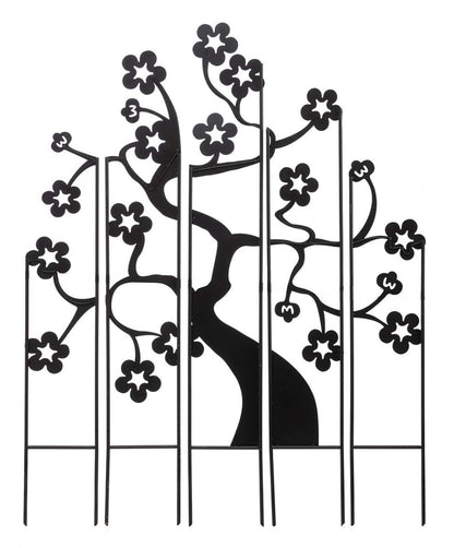 Plow & Hearth Decorative Garden Accents Yard & Garden Metal Cherry Tree Garden Landscape Panel Stakes, Set Of 5