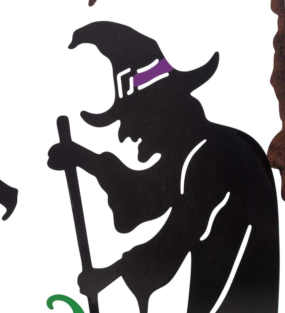 Plow & Hearth Decorative Garden Accents Yard & Garden Metal Halloween Trellises In Witch And Haunted House Designs - Haunted House