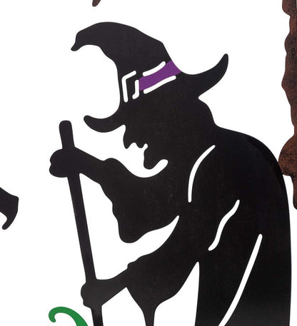 Plow & Hearth Decorative Garden Accents Yard & Garden Metal Halloween Trellises In Witch And Haunted House Designs - Haunted House