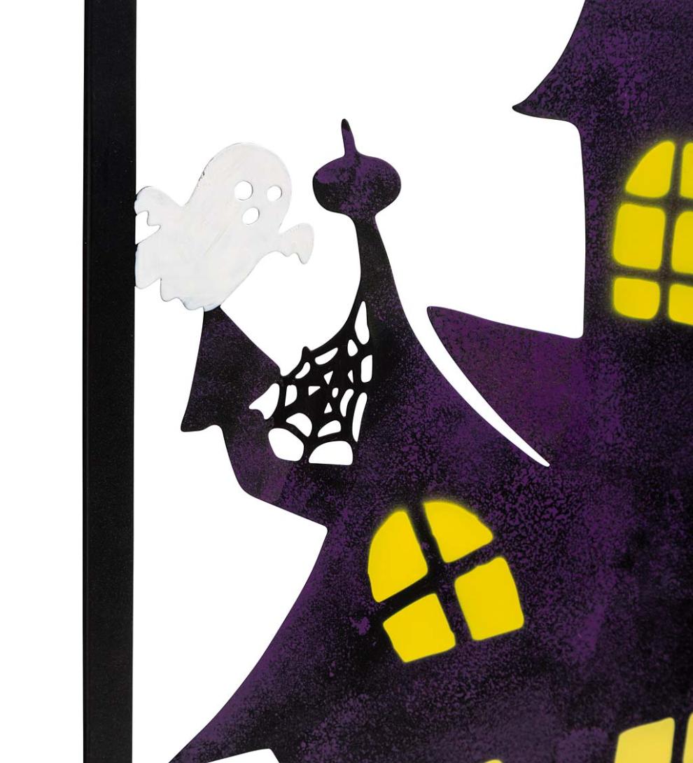 Plow & Hearth Decorative Garden Accents Yard & Garden Metal Halloween Trellises In Witch And Haunted House Designs - Haunted House