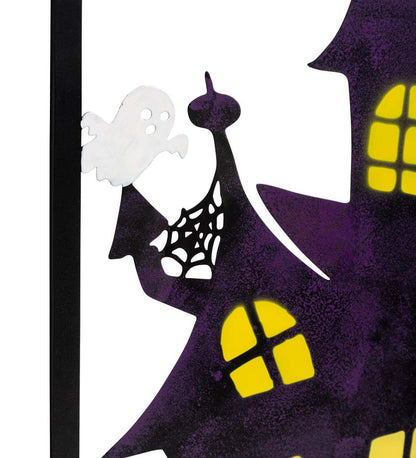 Plow & Hearth Decorative Garden Accents Yard & Garden Metal Halloween Trellises In Witch And Haunted House Designs - Haunted House