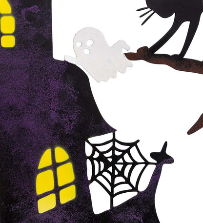 Plow & Hearth Decorative Garden Accents Yard & Garden Metal Halloween Trellises In Witch And Haunted House Designs - Haunted House
