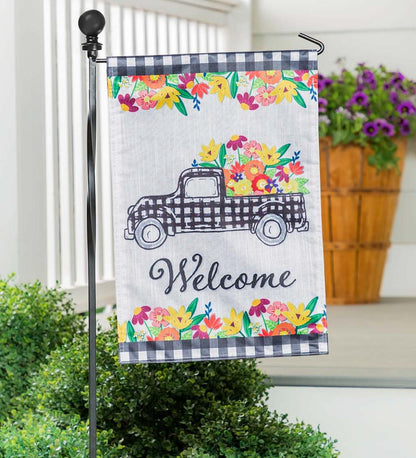 Plow & Hearth Decorative Garden Accents Yard & Garden Metal Twist Garden Flag Stand With Finial - Black