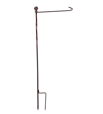 Plow & Hearth Decorative Garden Accents Yard & Garden Metal Twist Garden Flag Stand With Finial - Black