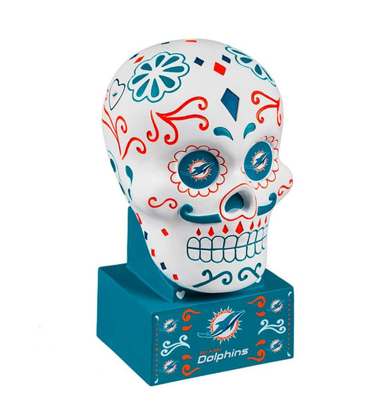Plow & Hearth Decorative Garden Accents Yard & Garden Miami Dolphins Sugar Skull Statue