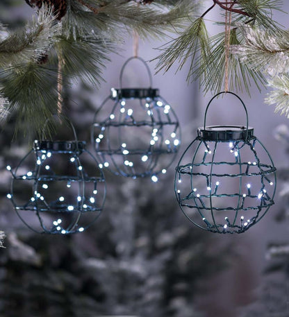 Plow & Hearth Decorative Garden Accents Yard & Garden Mini Solar Lanterns, Set Of 3