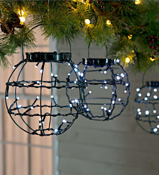 Plow & Hearth Decorative Garden Accents Yard & Garden Mini Solar Lanterns, Set Of 3