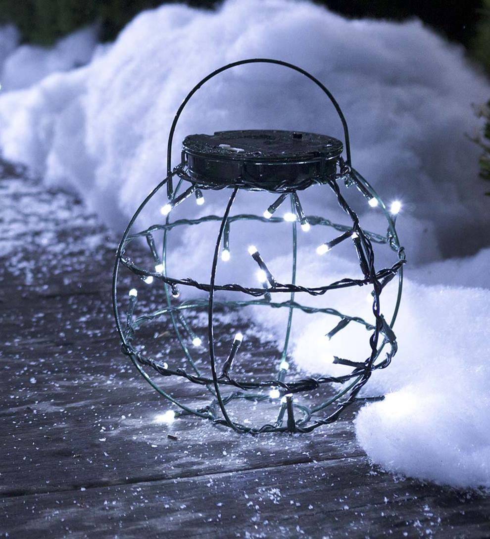 Plow & Hearth Decorative Garden Accents Yard & Garden Mini Solar Lanterns, Set Of 3
