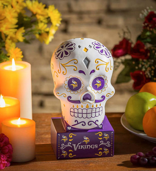 Plow & Hearth Decorative Garden Accents Yard & Garden Minnesota Vikings Sugar Skull Statue
