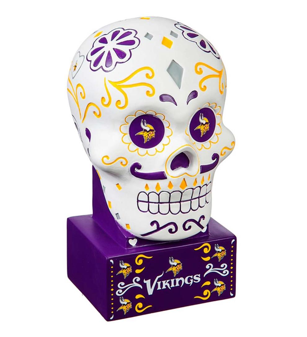 Plow & Hearth Decorative Garden Accents Yard & Garden Minnesota Vikings Sugar Skull Statue