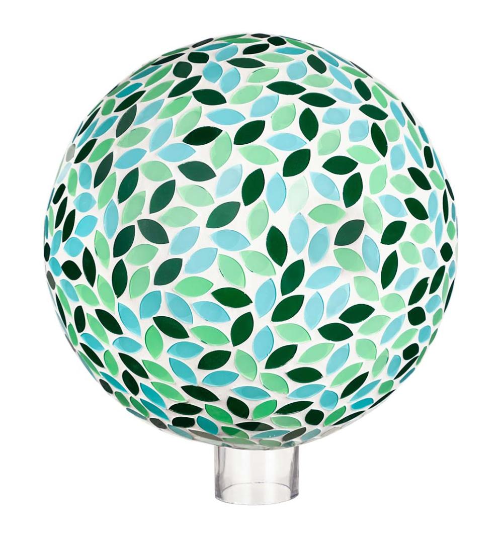 Plow & Hearth Decorative Garden Accents Yard & Garden Mosaic Glass Gazing Garden Ball - Turquoise