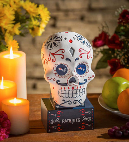 Plow & Hearth Decorative Garden Accents Yard & Garden New England Patriots Sugar Skull Statue