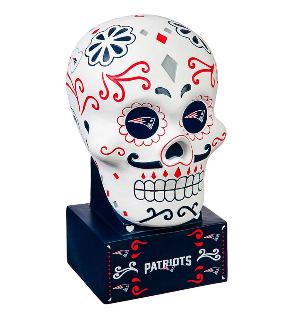 Plow & Hearth Decorative Garden Accents Yard & Garden New England Patriots Sugar Skull Statue