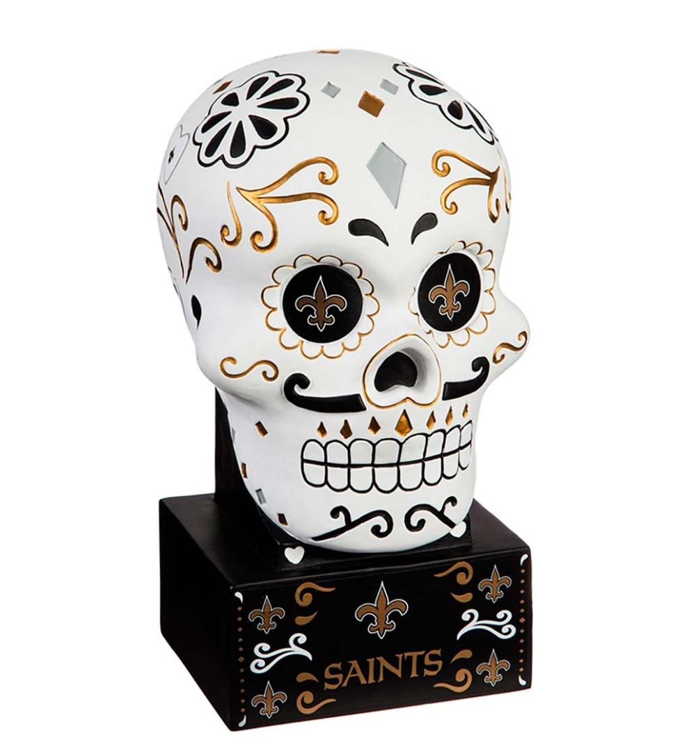 Plow & Hearth Decorative Garden Accents Yard & Garden New Orleans Saints Sugar Skull Statue