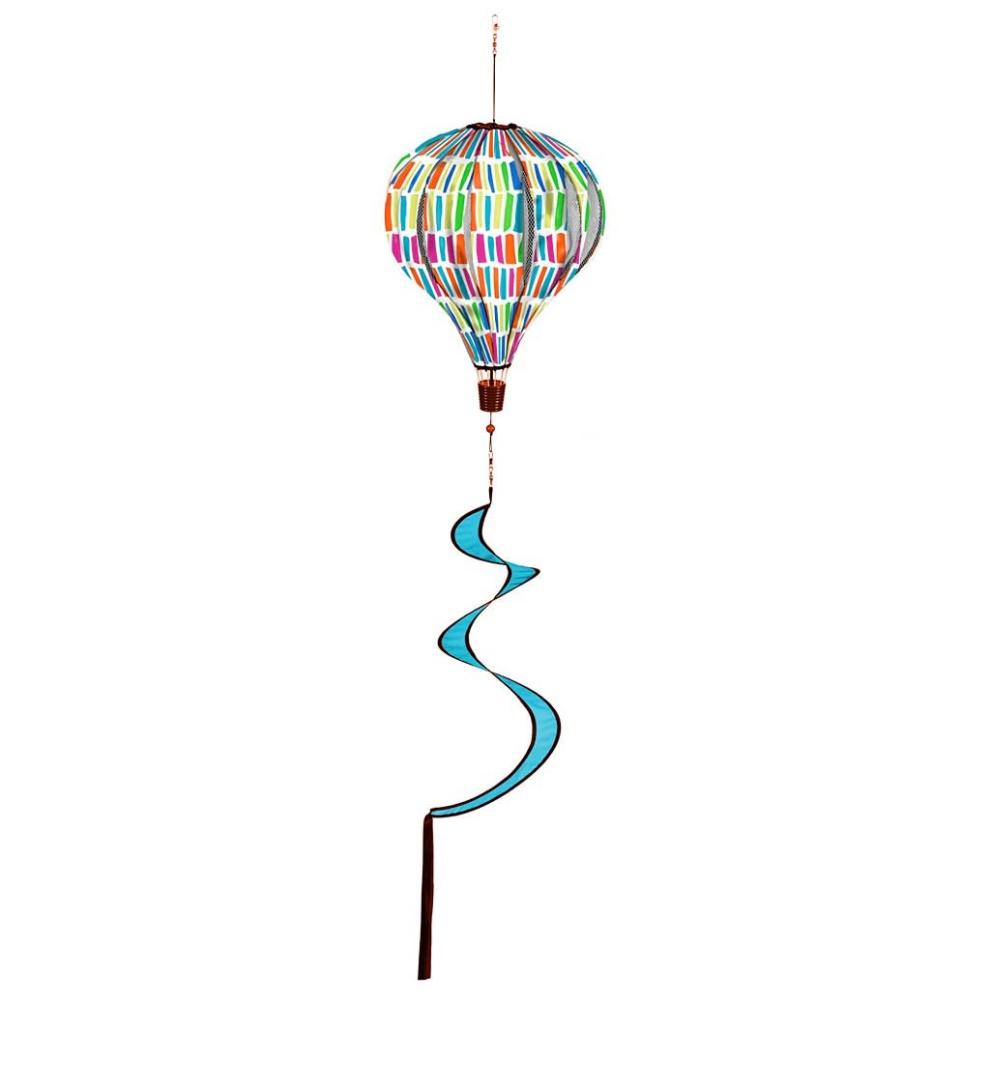 Plow & Hearth Decorative Garden Accents Yard & Garden Paint Daubs Hot Air Balloon Wind Spinner