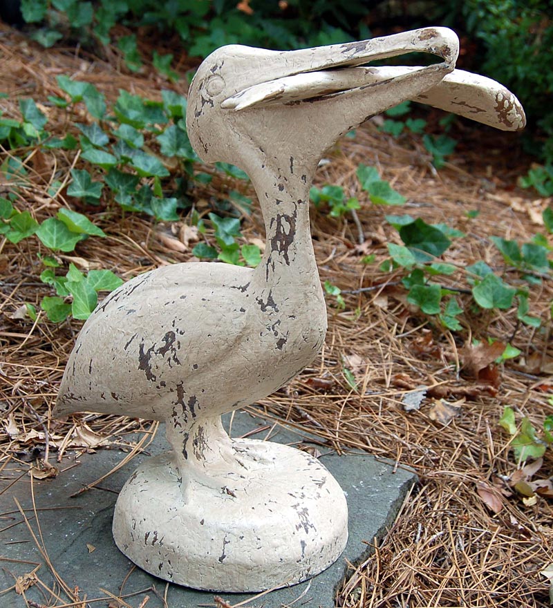 Plow & Hearth Decorative Garden Accents Yard & Garden Pelican With Fish Statue