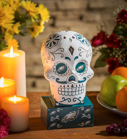 Plow & Hearth Decorative Garden Accents Yard & Garden Philadelphia Eagles Sugar Skull Statue