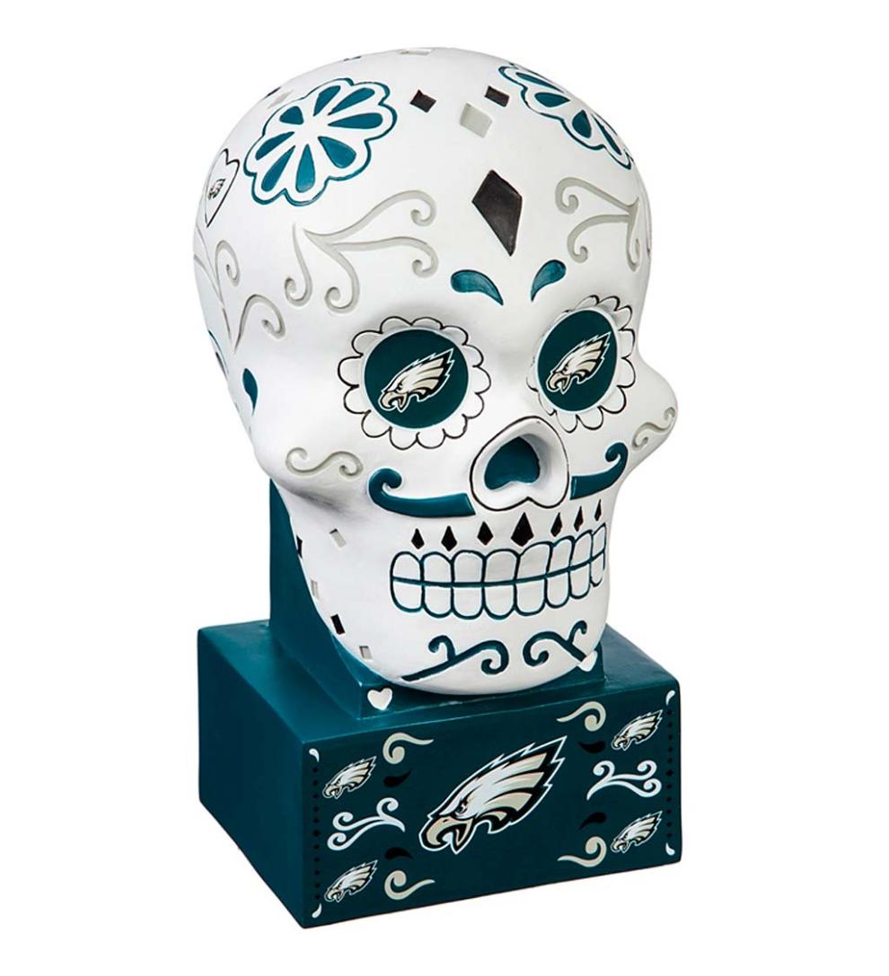 Plow & Hearth Decorative Garden Accents Yard & Garden Philadelphia Eagles Sugar Skull Statue