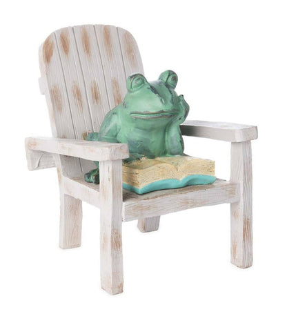 Plow & Hearth Decorative Garden Accents Yard & Garden Reading Frog Garden Statue