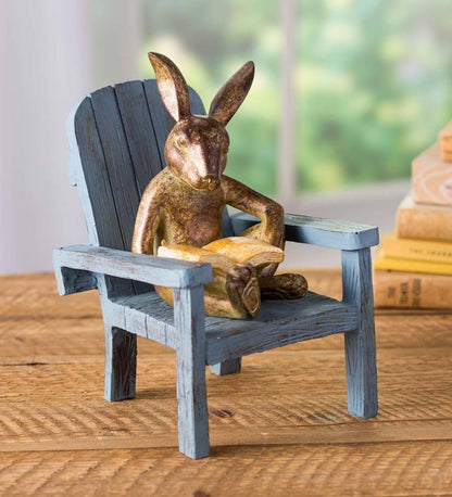 Plow & Hearth Decorative Garden Accents Yard & Garden Reading Rabbit Garden Statue