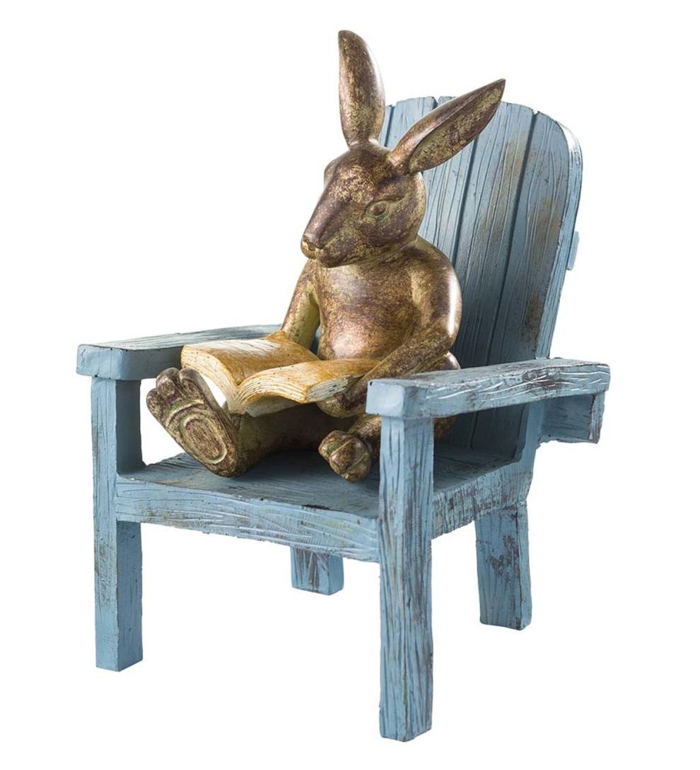 Plow & Hearth Decorative Garden Accents Yard & Garden Reading Rabbit Garden Statue
