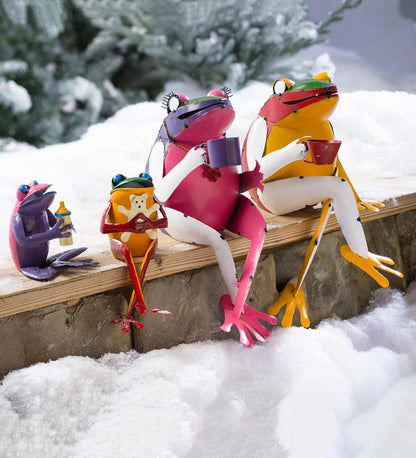 Plow & Hearth Decorative Garden Accents Yard & Garden Recycled Metal Tea Frog Garden Art