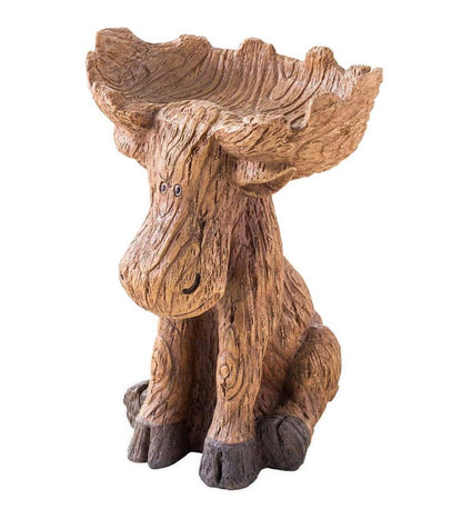 Plow & Hearth Decorative Garden Accents Yard & Garden Resin Moose Birdbath
