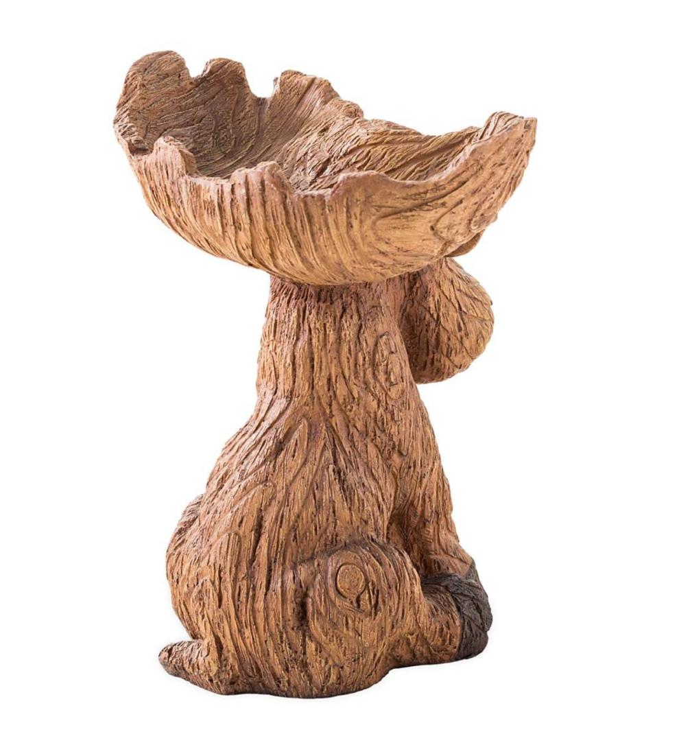 Plow & Hearth Decorative Garden Accents Yard & Garden Resin Moose Birdbath
