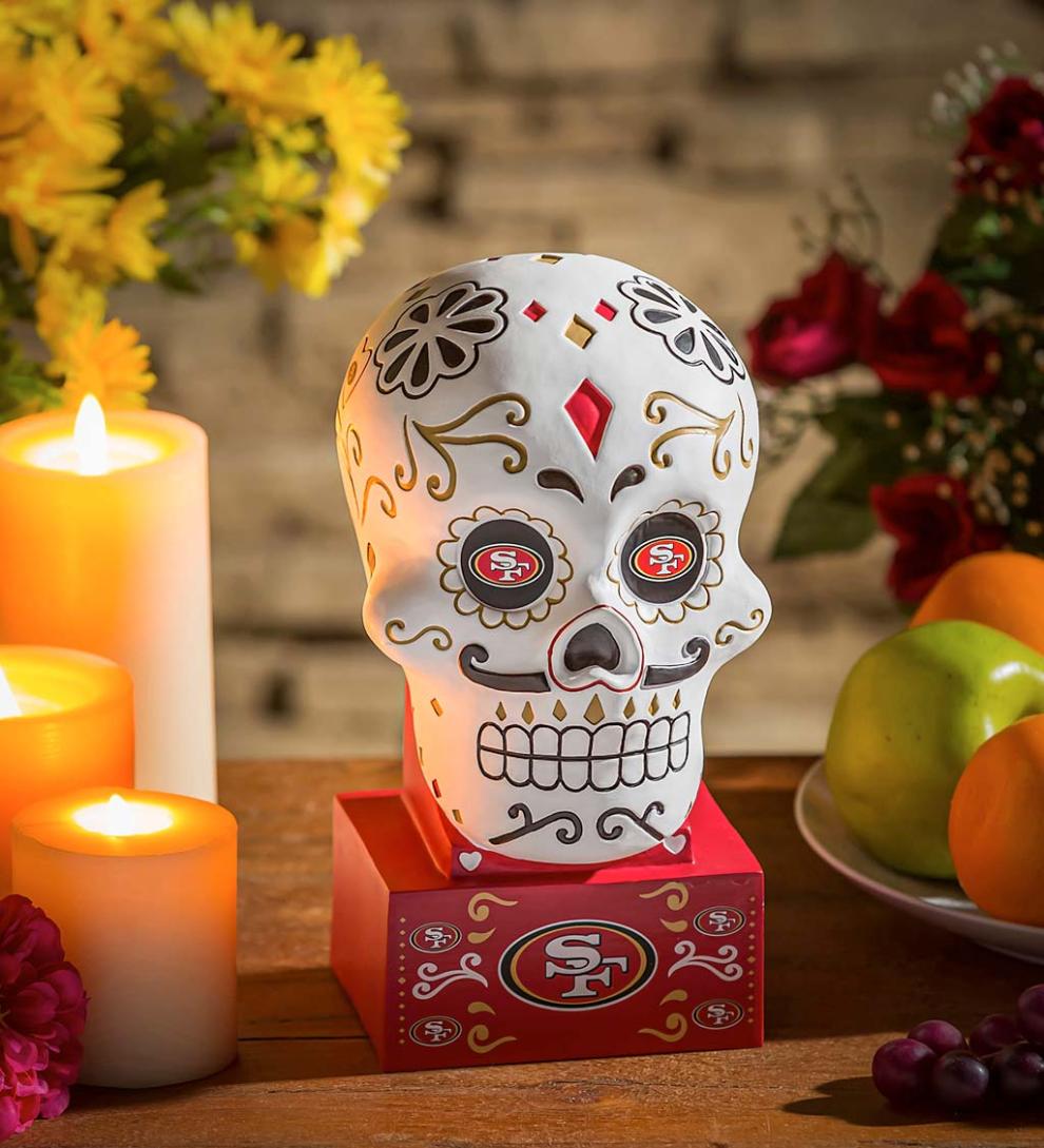 Plow & Hearth Decorative Garden Accents Yard & Garden San Francisco 49Ers Sugar Skull Statue