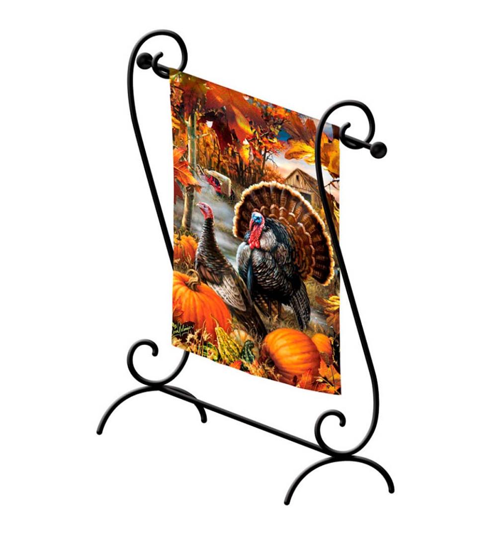 Plow & Hearth Decorative Garden Accents Yard & Garden Scroll Garden Flag Stand