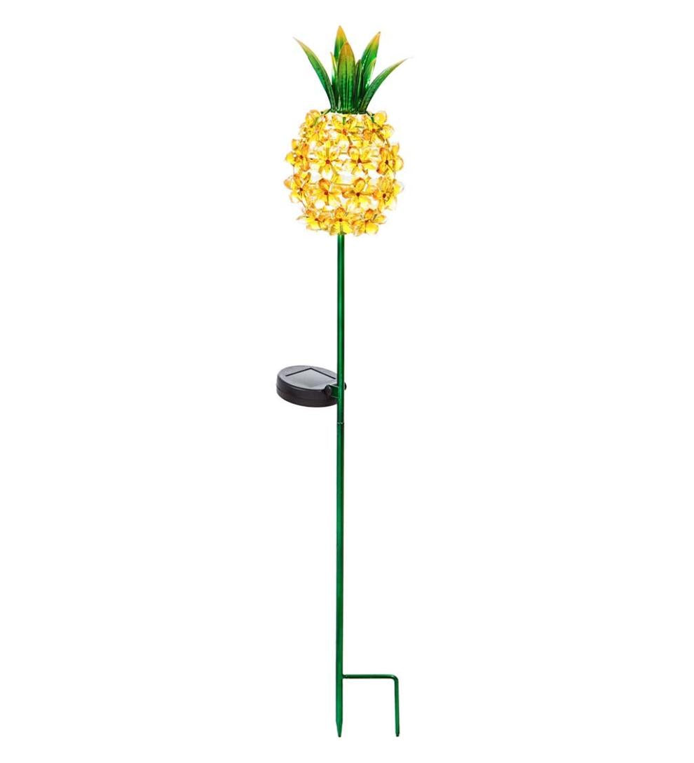 Plow & Hearth Decorative Garden Accents Yard & Garden Solar Pineapple Garden Stake
