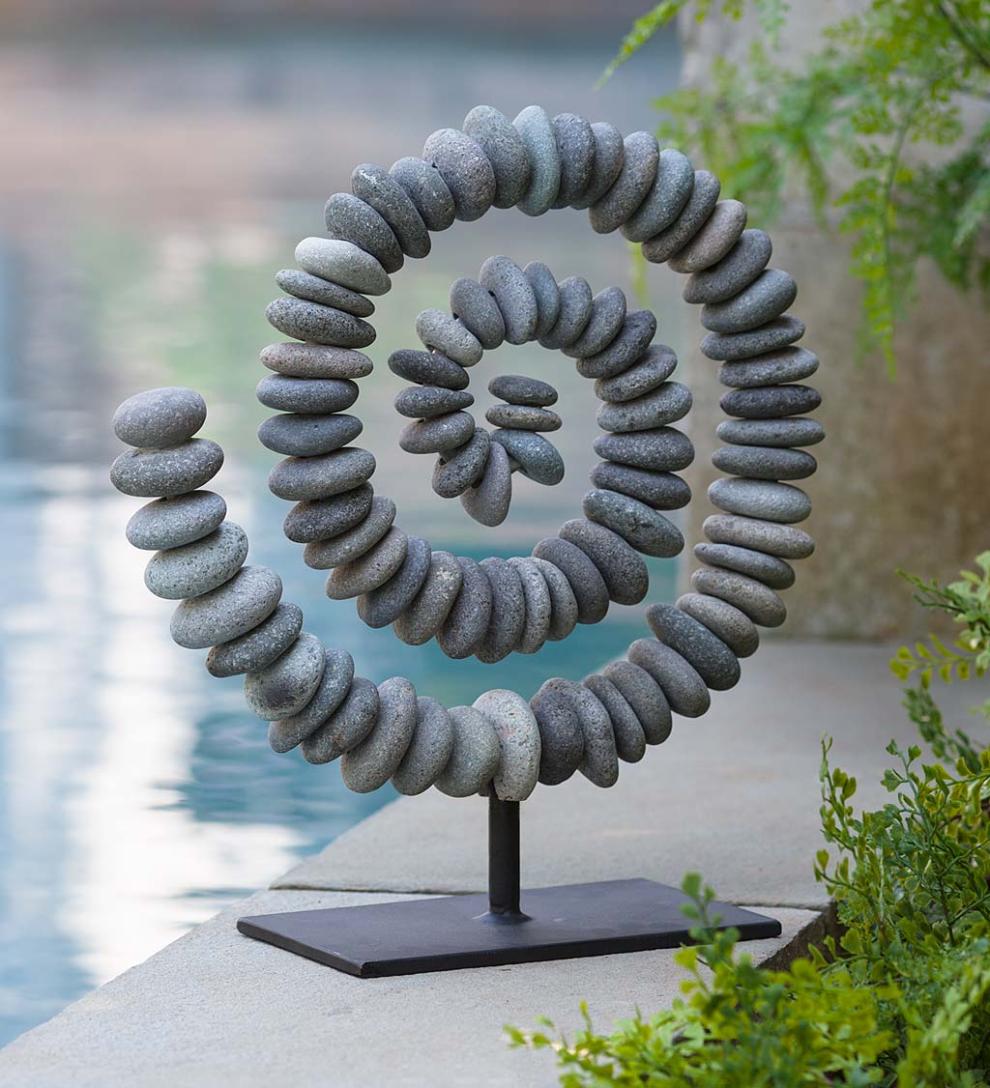 Plow & Hearth Decorative Garden Accents Yard & Garden Stone Spiral On Stand