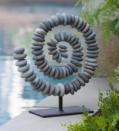 Plow & Hearth Decorative Garden Accents Yard & Garden Stone Spiral On Stand