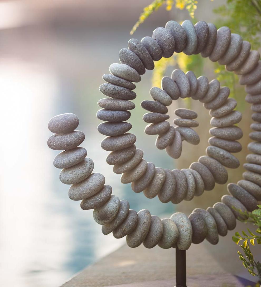 Plow & Hearth Decorative Garden Accents Yard & Garden Stone Spiral On Stand