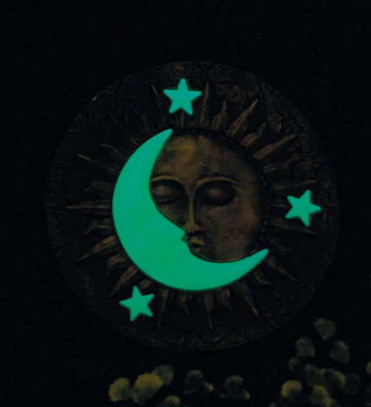 Plow & Hearth Decorative Garden Accents Yard & Garden Sun, Moon And Stars Glow-In-The-Dark Garden Stepping Stone