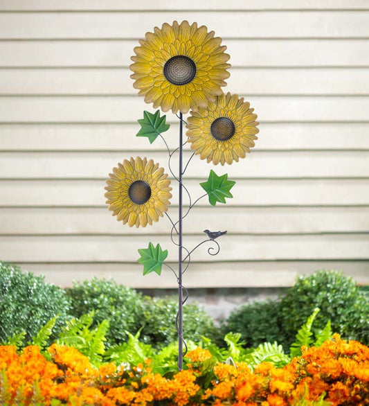Plow & Hearth Decorative Garden Accents Yard & Garden Sunflower Garden Metal Stake