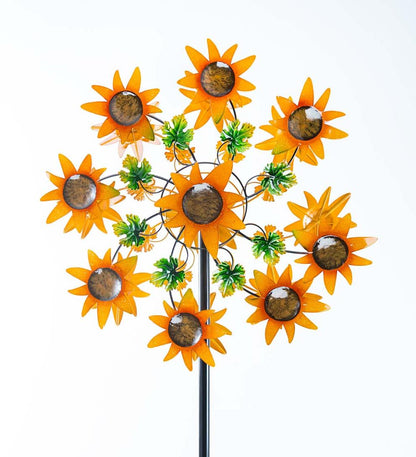 Plow & Hearth Decorative Garden Accents Yard & Garden Sunflower Garden Metal Wind Spinner