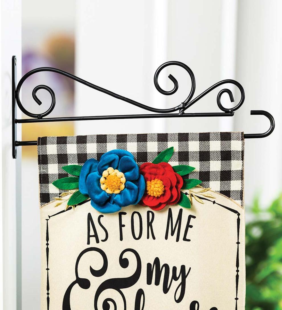 Plow & Hearth Decorative Garden Accents Yard & Garden Swirl Wall-Mount Garden Flag Hanger