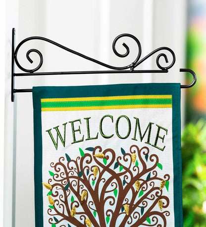 Plow & Hearth Decorative Garden Accents Yard & Garden Swirl Wall-Mount Garden Flag Hanger